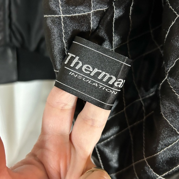 Knoles & Carter Italian lamp skin leather bomber jacket removable inner liner - Picture 10 of 15